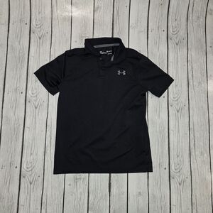 Under Armour Matchplay Black Polo Shirt Boys Size M